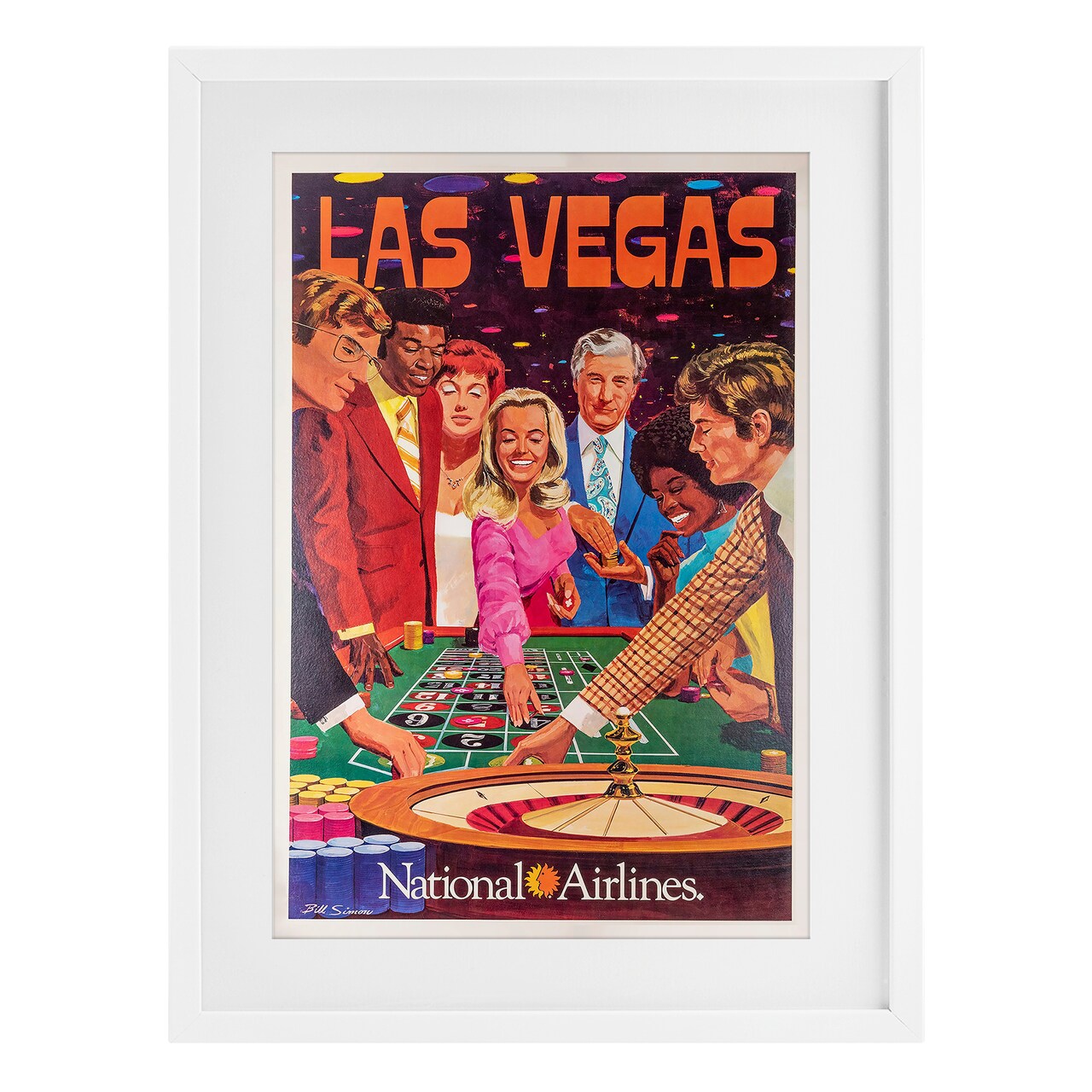 Stupell Industries Vintage Las Vegas Casino Framed Print Under Glass, design by Vintage Posters